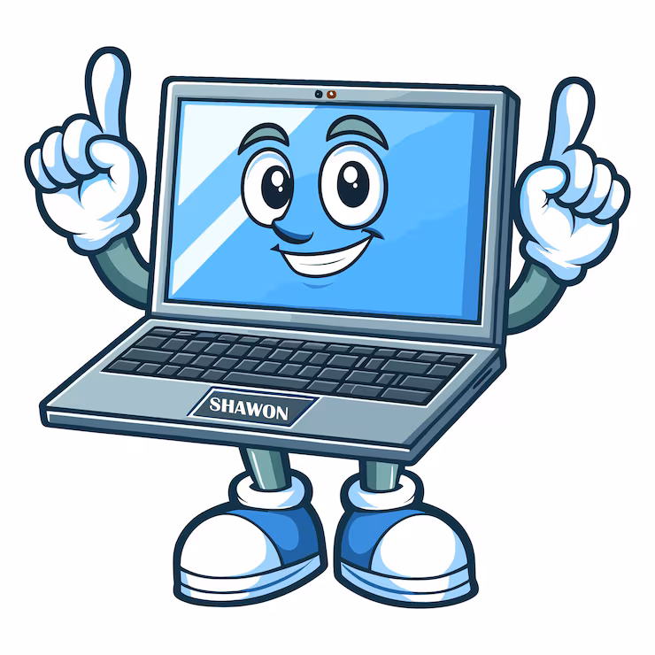laptop cartoon character